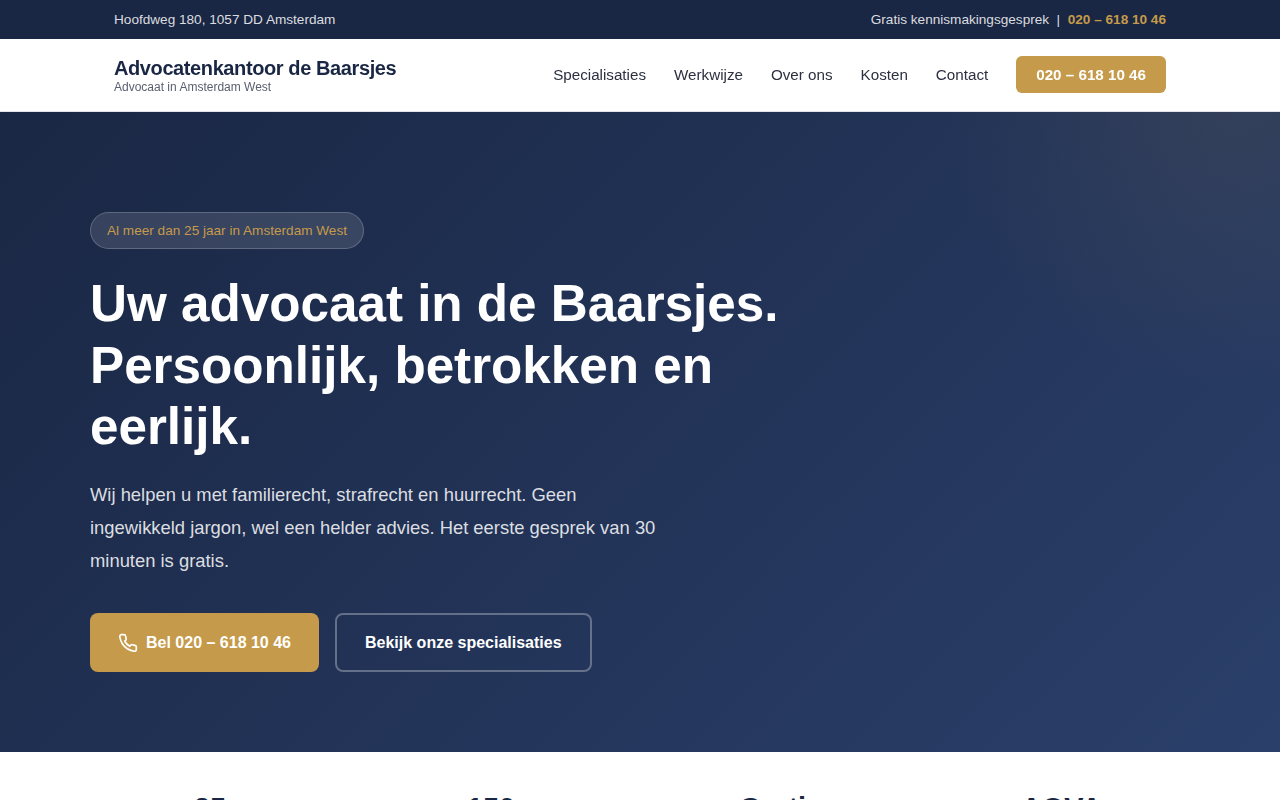Screenshot van Advocatenkantoor de Baarsjes