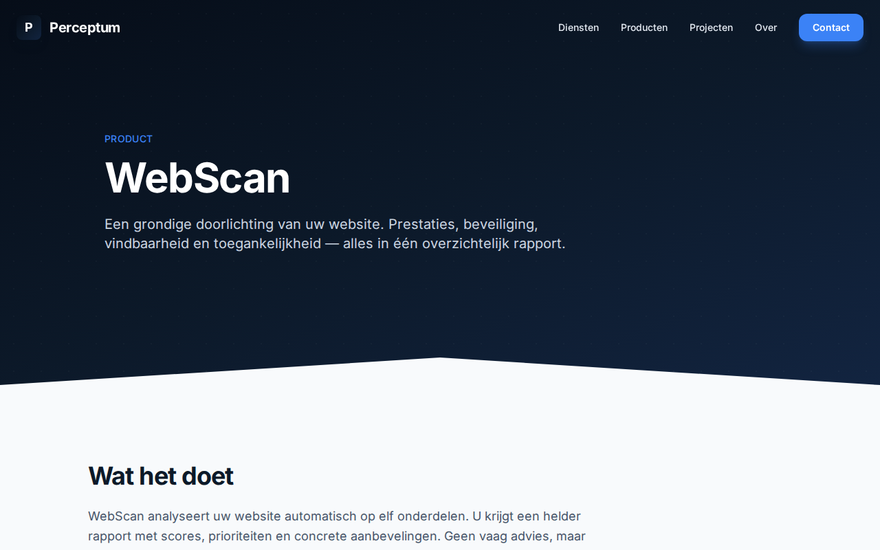 Screenshot van WebScan