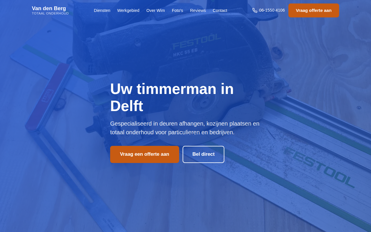 Screenshot van W. van den Berg Totaal Onderhoud